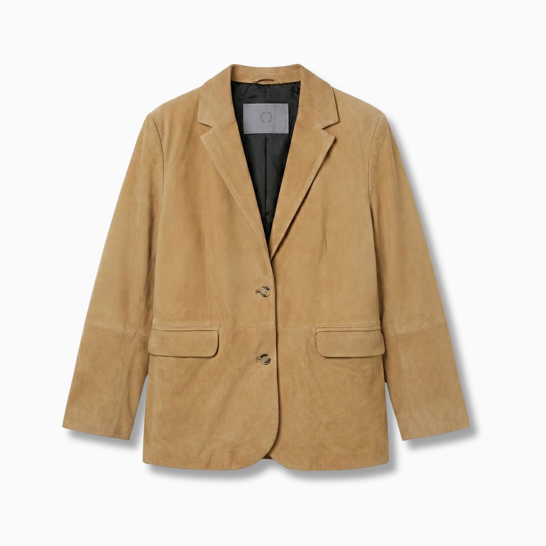 Beige blazer on a white background