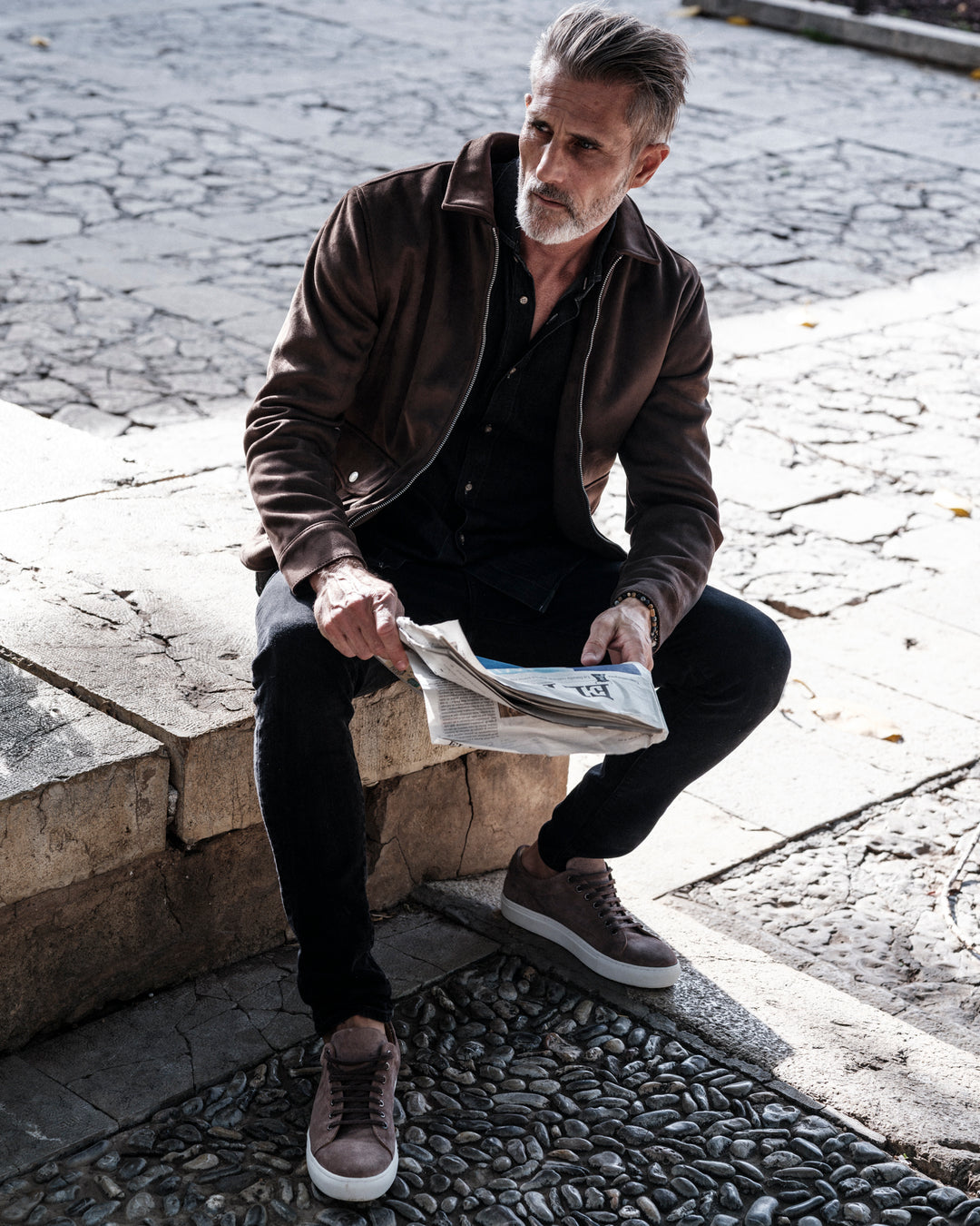 Seth vegan suede Dark brown