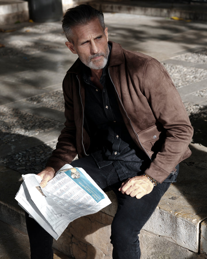 Seth vegan suede Dark brown