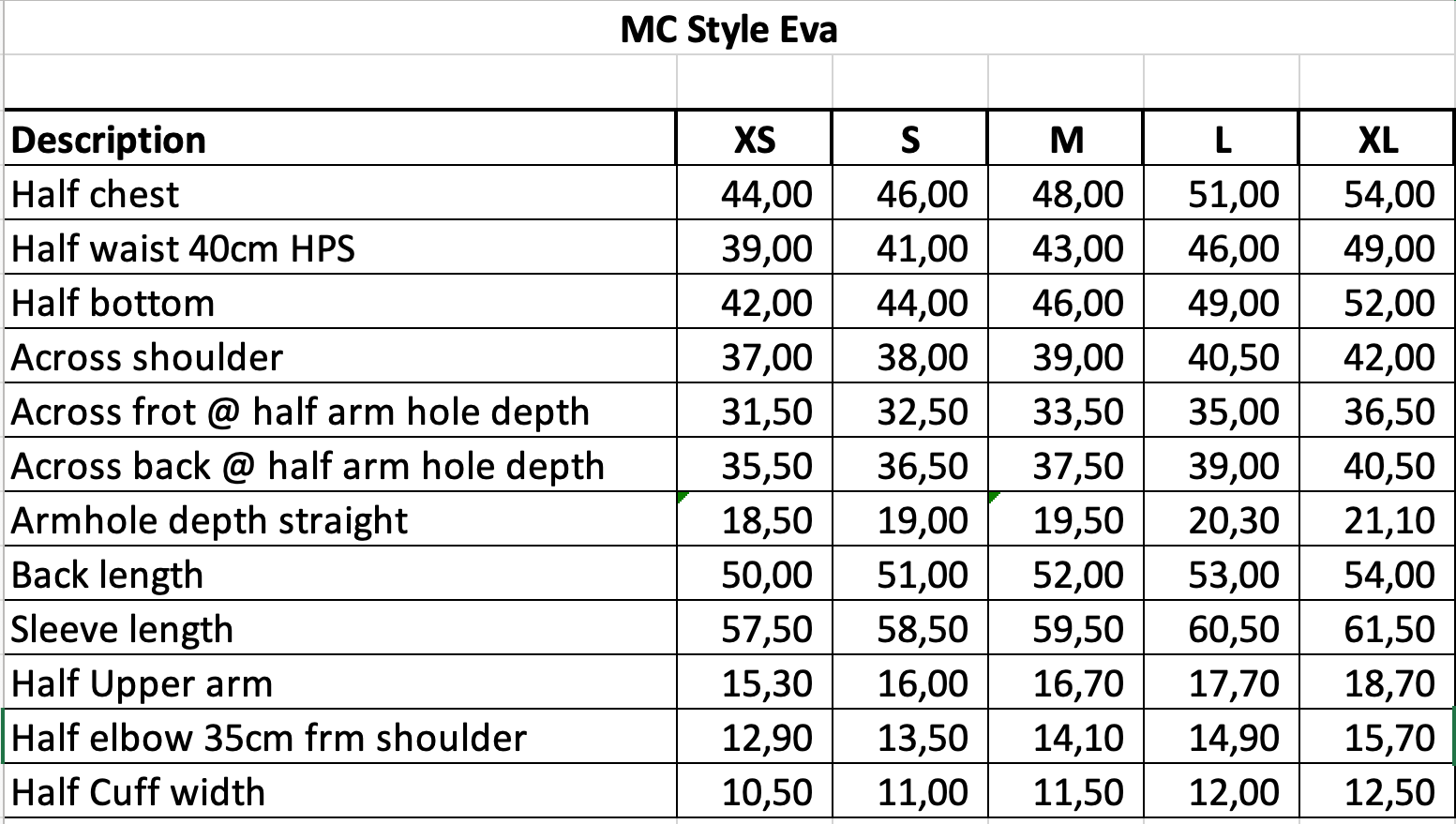 Size Guide